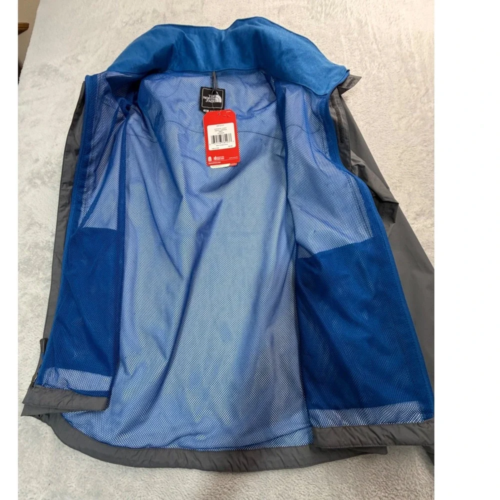 NEW The North Face Jacket Men Small Gray Resolve HyVent Full Zip Hood Rain Coat